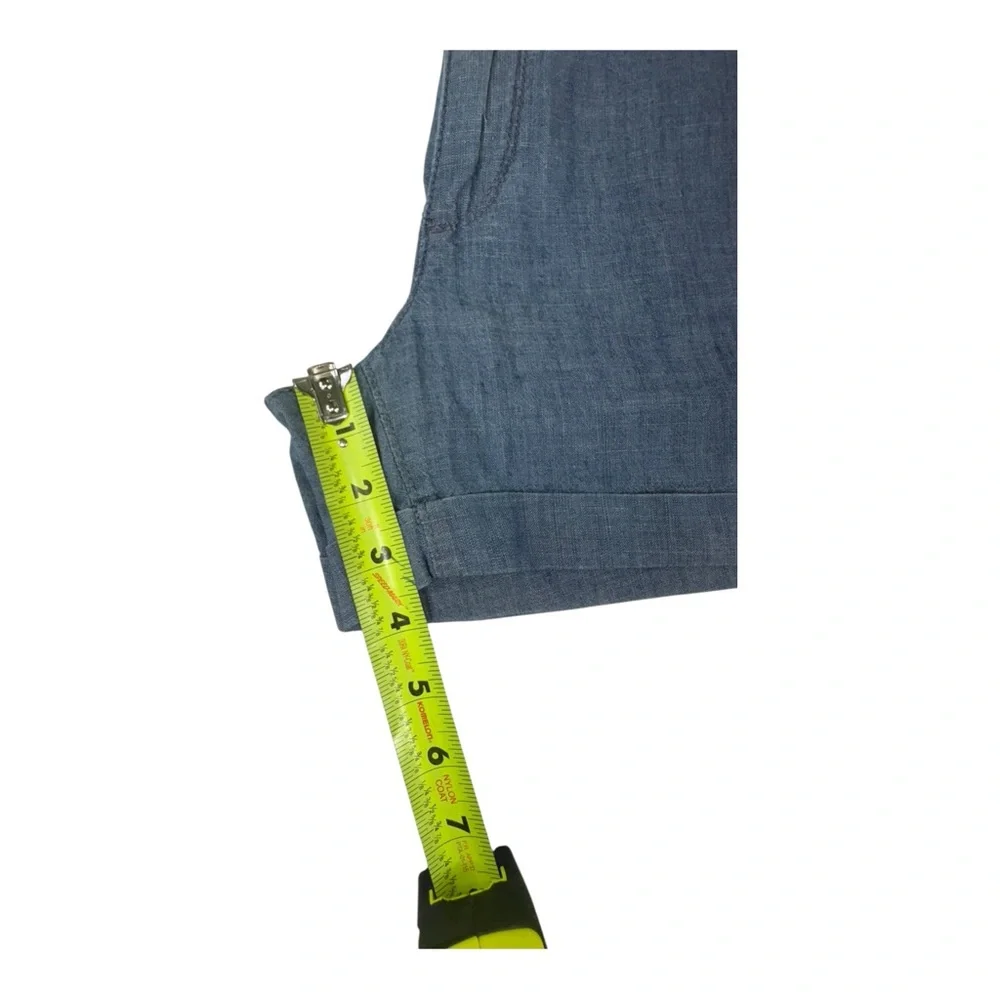 Banana Republic City Chino Shorts Size 2S Blue Chambray Style Flat Front - Picture 6 of 6